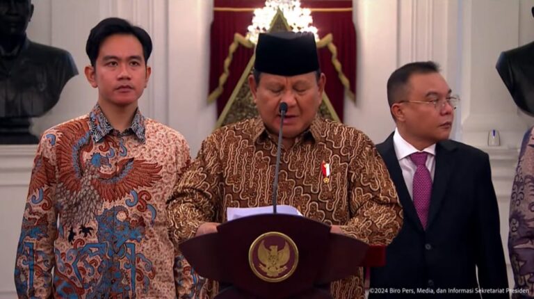 Prabowo Resmi Umumkan Susuan Lengkap Kabinet Merah Putih