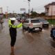 Banjir di Jalinbar Gedongtataan, Arus Lalulintas Macet