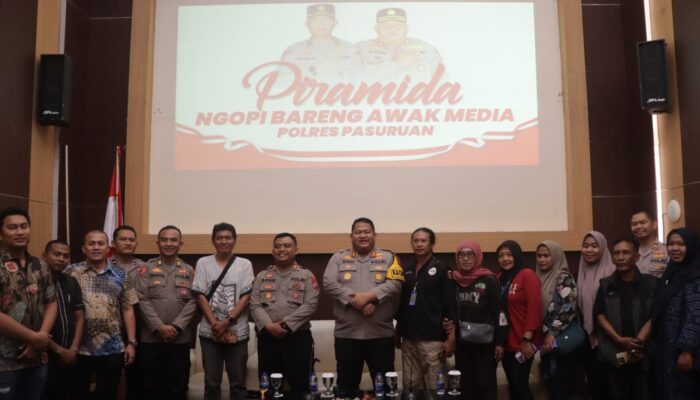 Silaturahmi Kapolres Pasuruan, Ajak Ngopi Bareng Awak Media Bahas Isu Kamtibmas