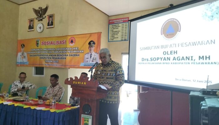 BPBD Pesawaran Sosialisasi KIE, Tingkatkan Kesiagaan Masyarakat Hadapi Bencana