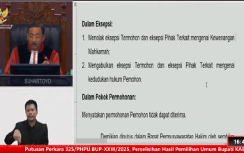 MK Tolak Gugatan Paslon Supriyanto-Suriansyah Perkara Sengketa Hasil PSU Pilkada Pesawaran