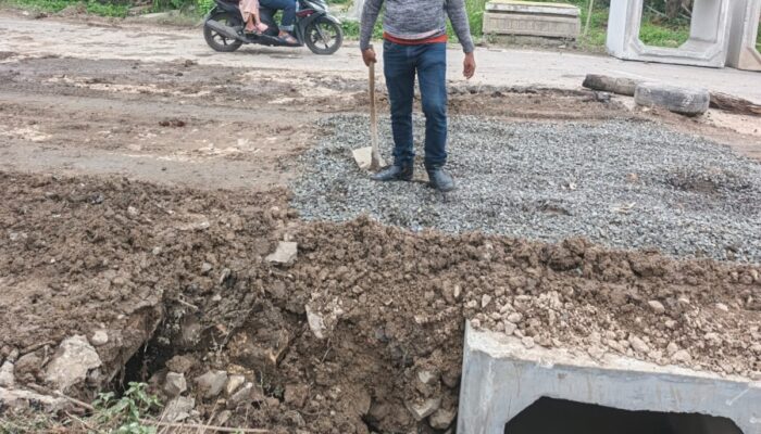Struktur Belum Dikunci Beton, Pekerjaan Gorong-Gorong Pemprov Lampung di Karangkumbang Jadi Perhatian