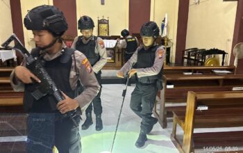 Polres Pasuruan Sterilisasi Gereja, Pengamanan Ibadah Kenaikan Isa Almasih Berjalan A
