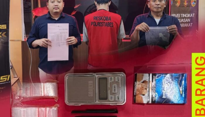 Sita 14 Paket Sabu, Residivis Rangkah Kembali Diringkus Satresnarkoba Polrestabes Surabaya