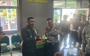 HUT ke-81 TNI, Kapolres Pasuruan Sambangi Kodim 0819 Jalin Sinergitas Tetap Solid