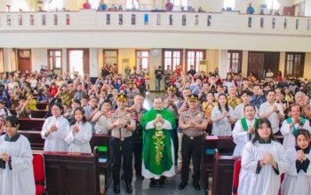 Program Minggu Kasih, Kapolres Pasuruan Jalin Silaturahmi Bersama Jemaat Gereja Santa Theresia Pandaan